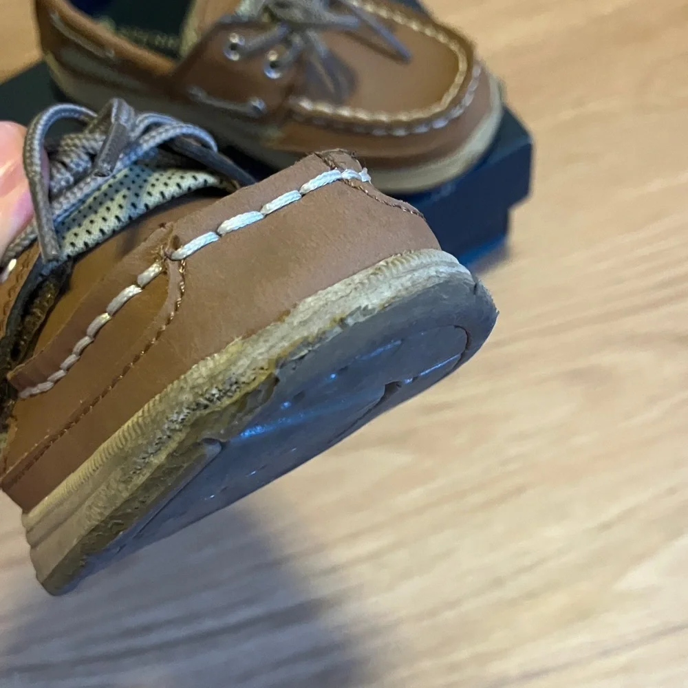 Sperry Kids Brown Tan Leather Moccasins